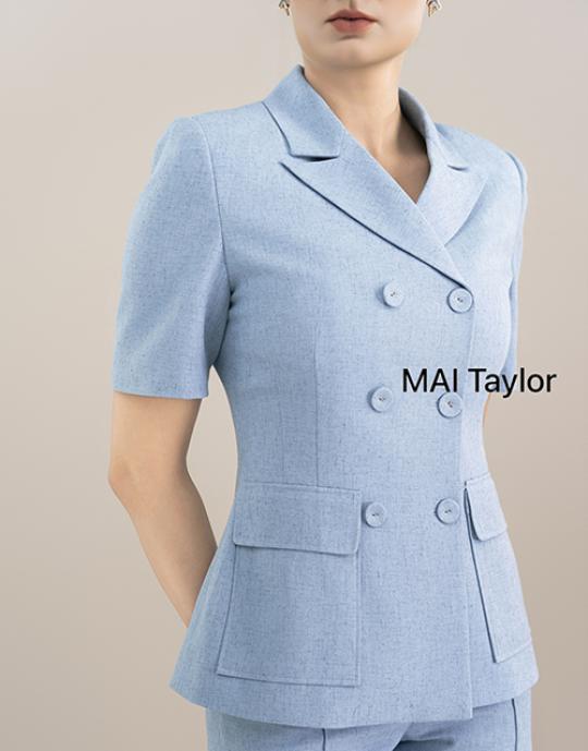 Set vest xanh pastel dáng cổ điển – Trẻ trung và phong cách MAI Taylor