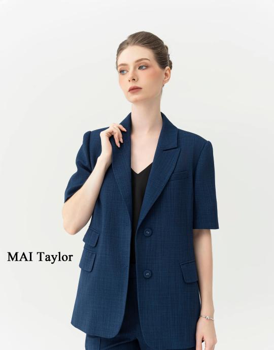 Bộ vest tay ngắn navy – Phom đứng thanh lịch | MAI TAYLOR