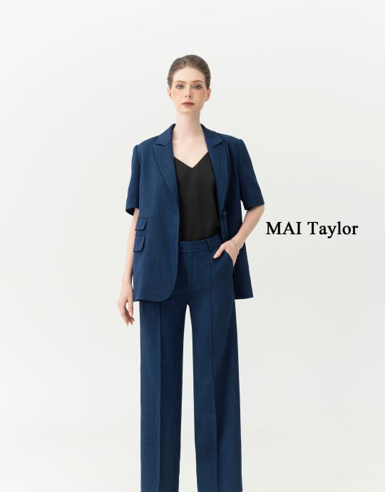 Bộ vest tay ngắn navy – Phom đứng thanh lịch | MAI TAYLOR