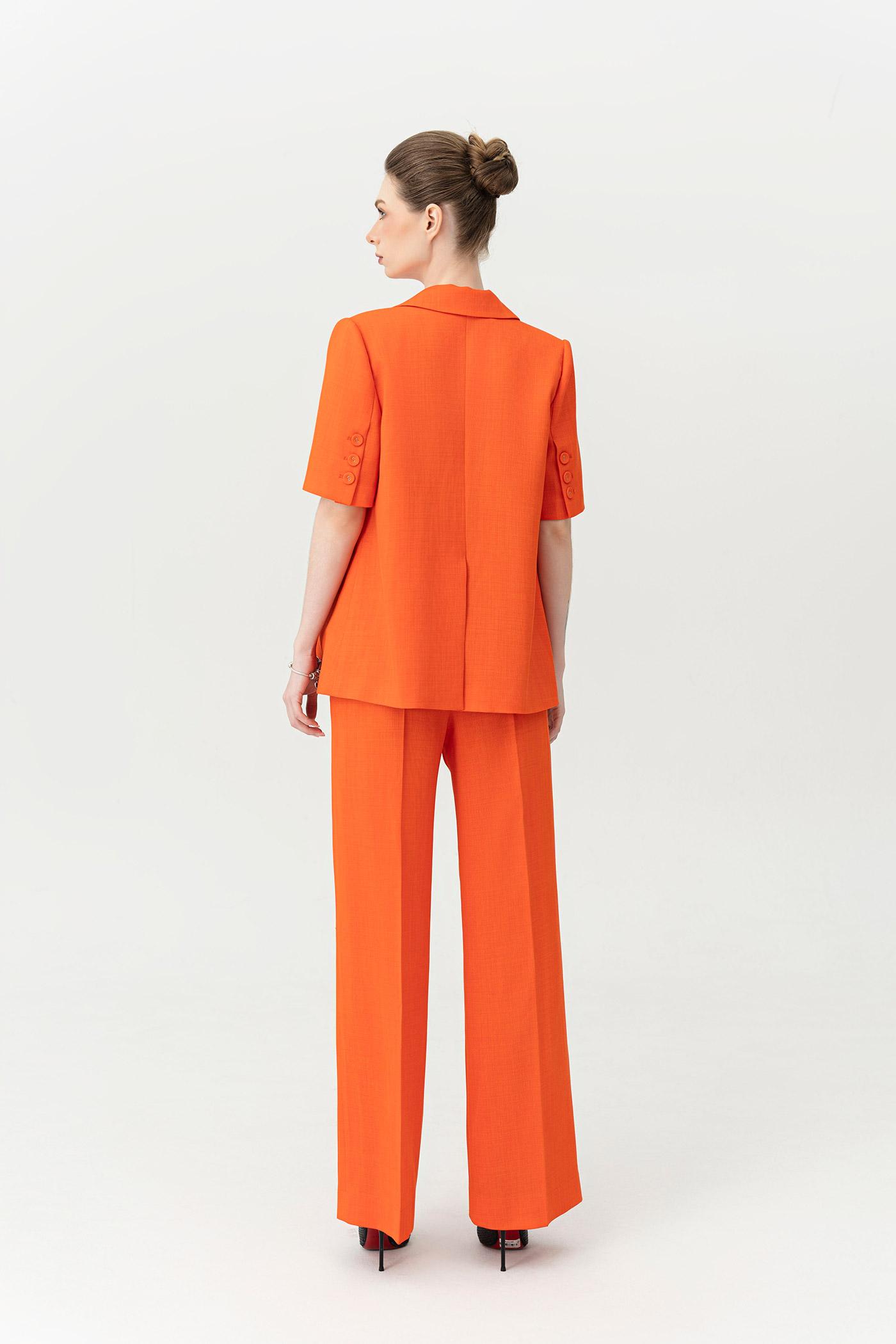 Bộ Suit Tay Ngắn Màu Cam