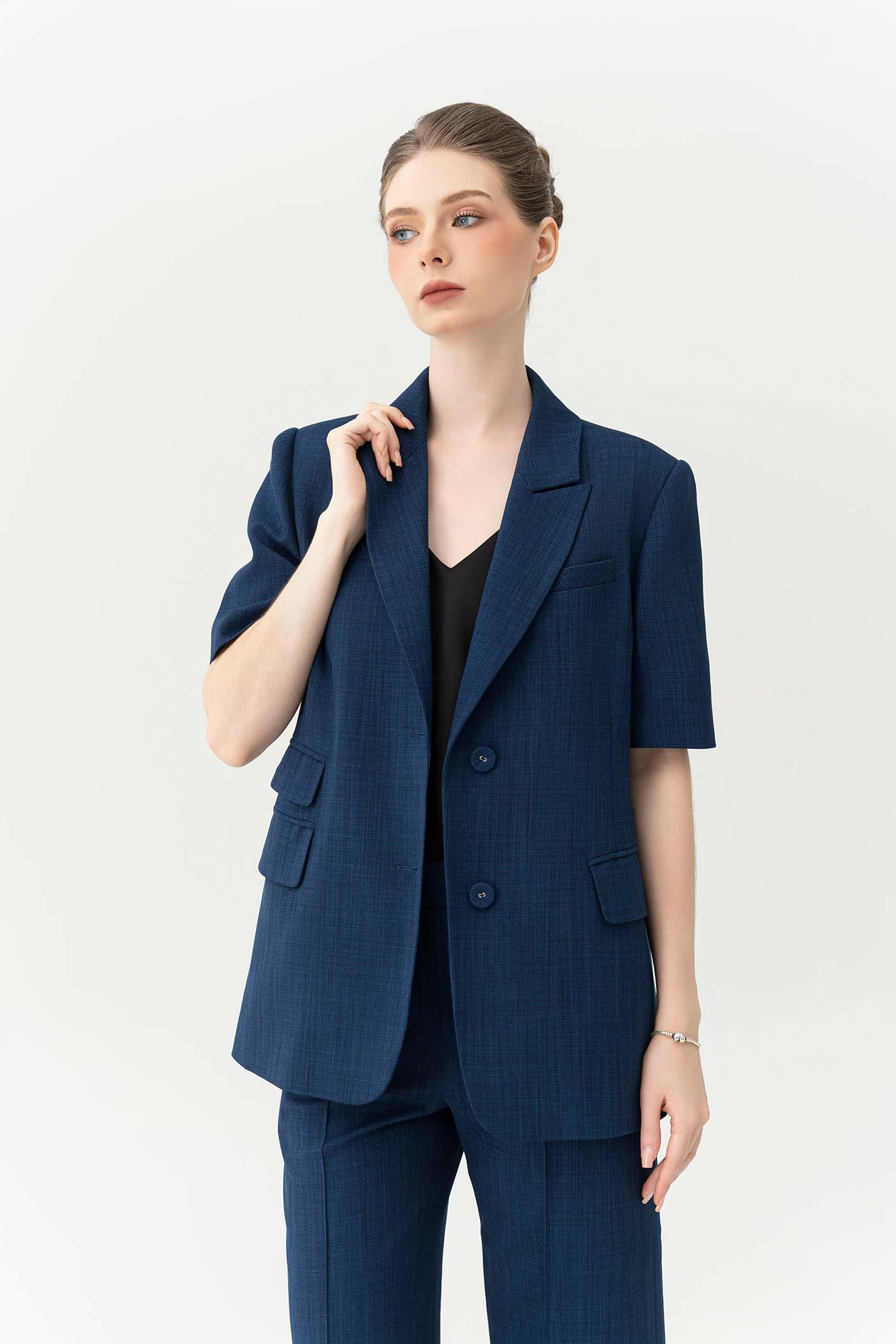 Bộ Suit Tay Ngắn Xanh Navy