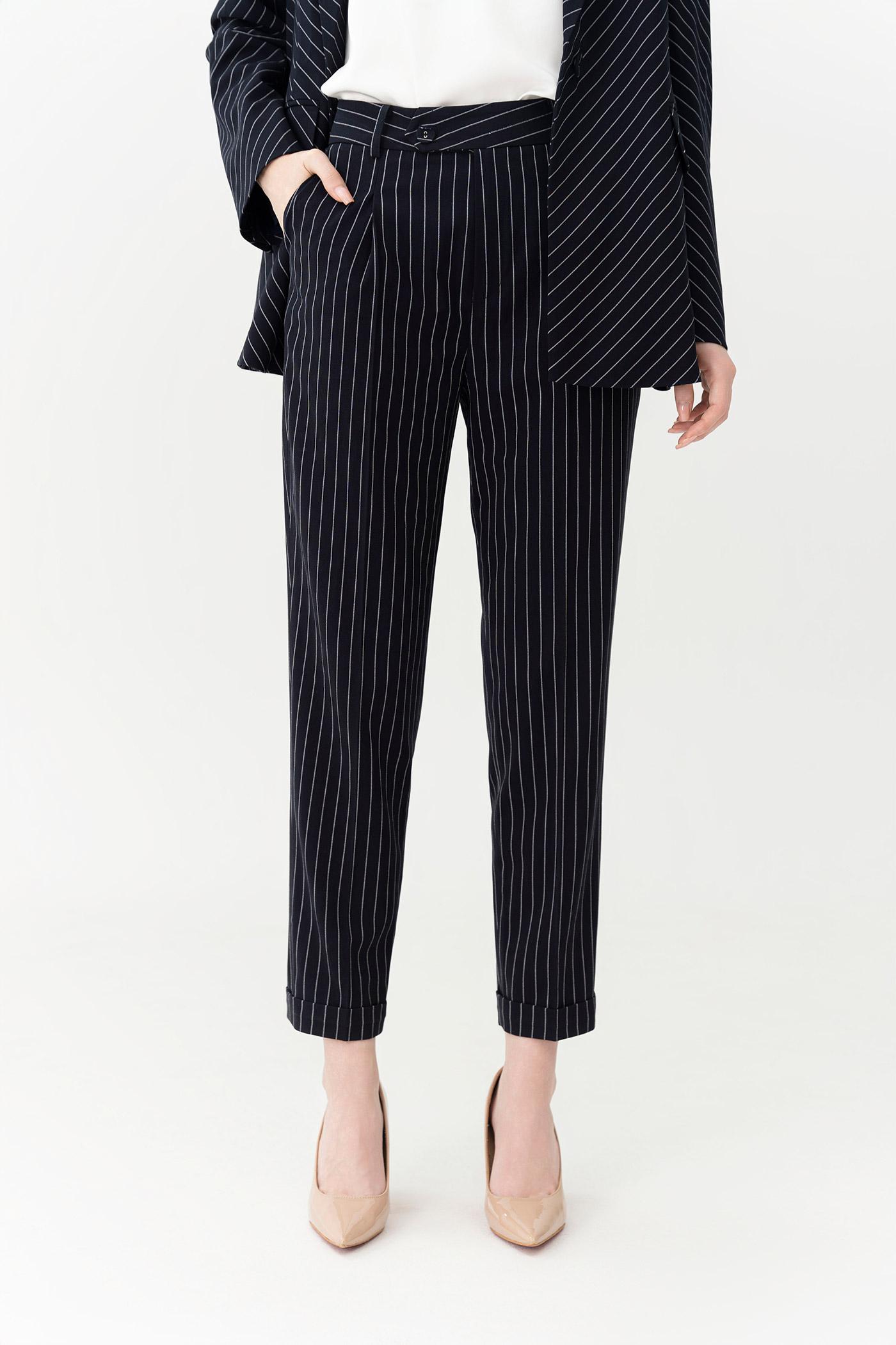 Bộ Suit Nữ Kẻ Sọc Form Chuẩn – Xanh Navy