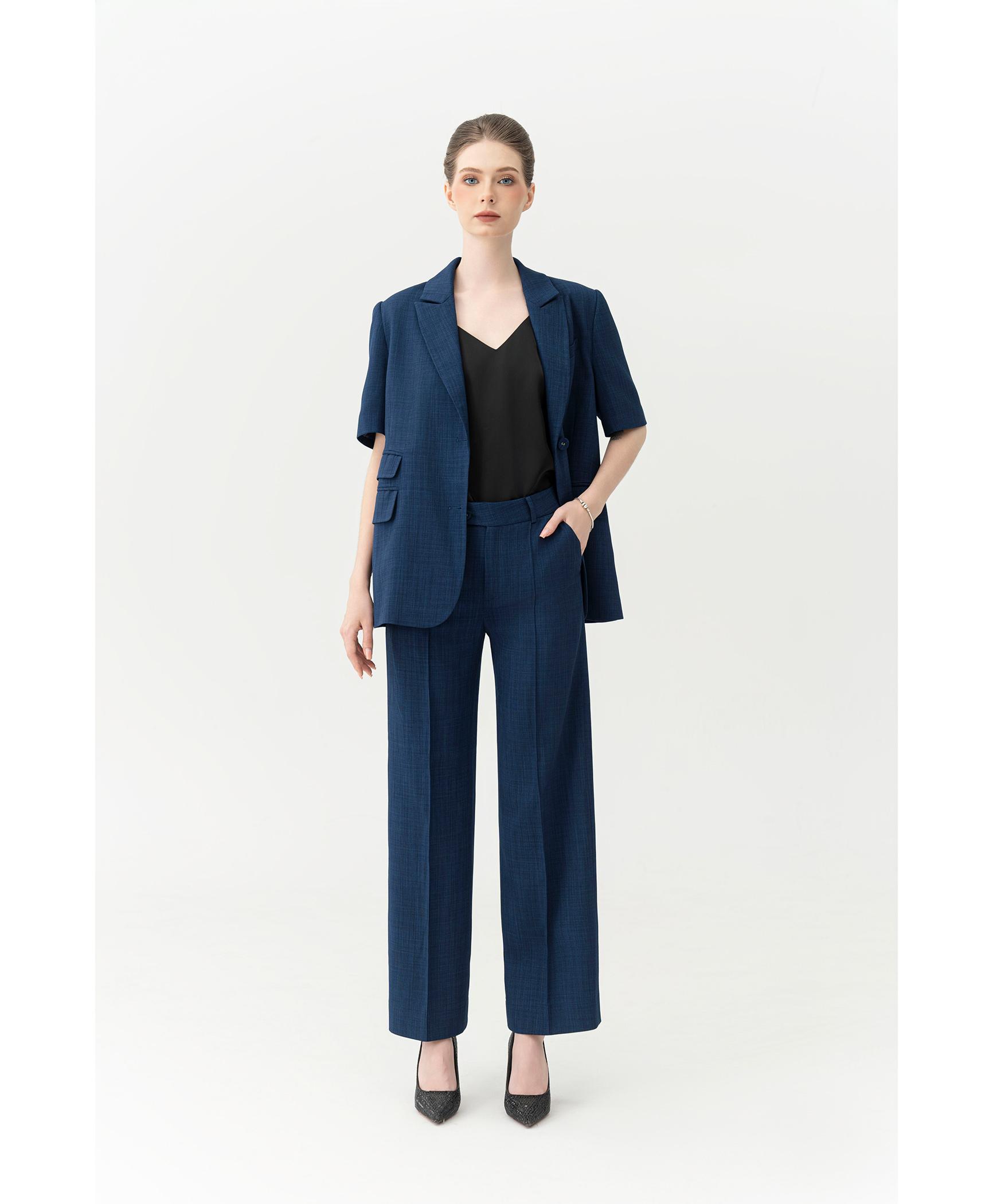 Bộ Suit Tay Ngắn Xanh Navy